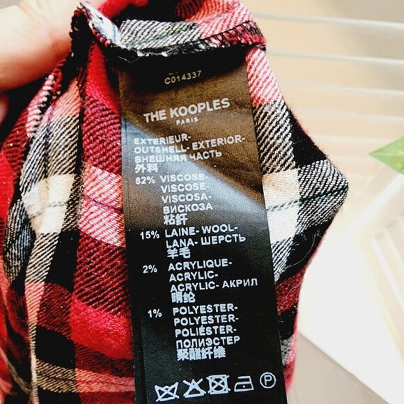 THE KOOPLES PARIS RED/BLACK SPARKLE PLAID BUTTON DOWN SIZE 1(SMALL) - Picture 6 of 6